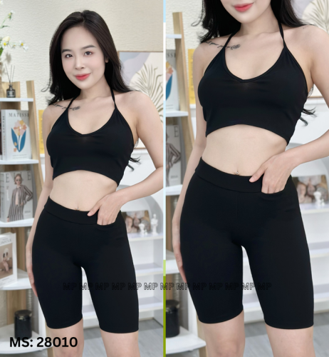 Quần leggin gân ngố lưng túi dáng ôm co dãn trẻ trung năng động thời trang CHIDO chuyên sỉ có sẵn SSL 28010